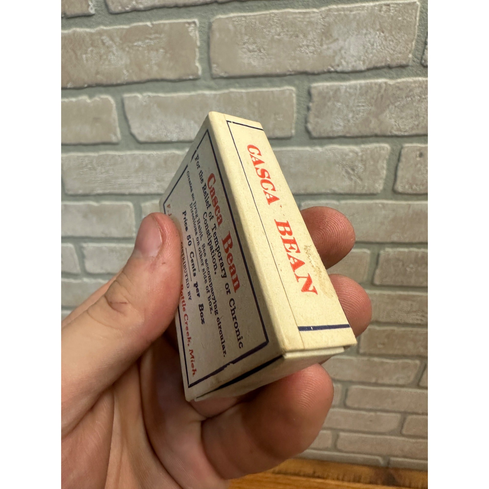 RARE 1920s Antique Quack Medicine Cure , Casca Bean Kellogg Co. Battle Creek MI