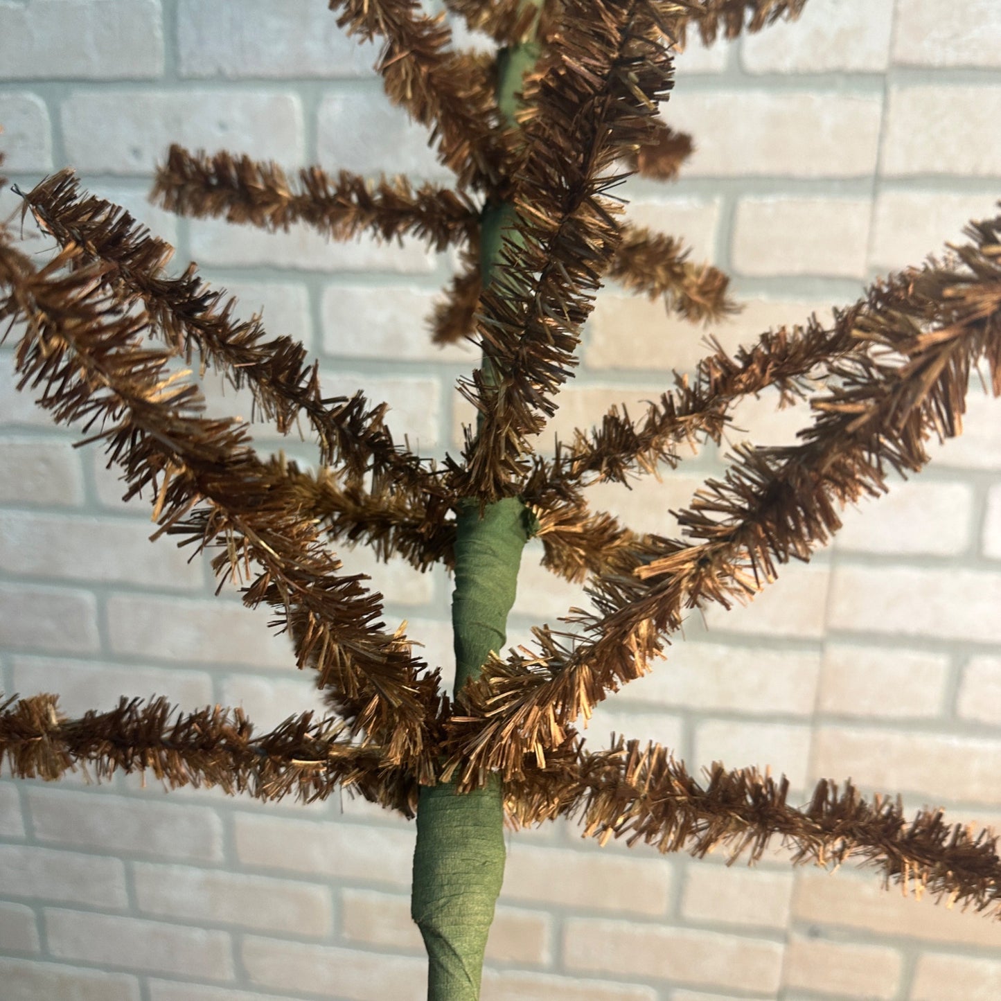 Vintage 29"  Red Brown Gold Visca Feather Tree Christmas 2ft