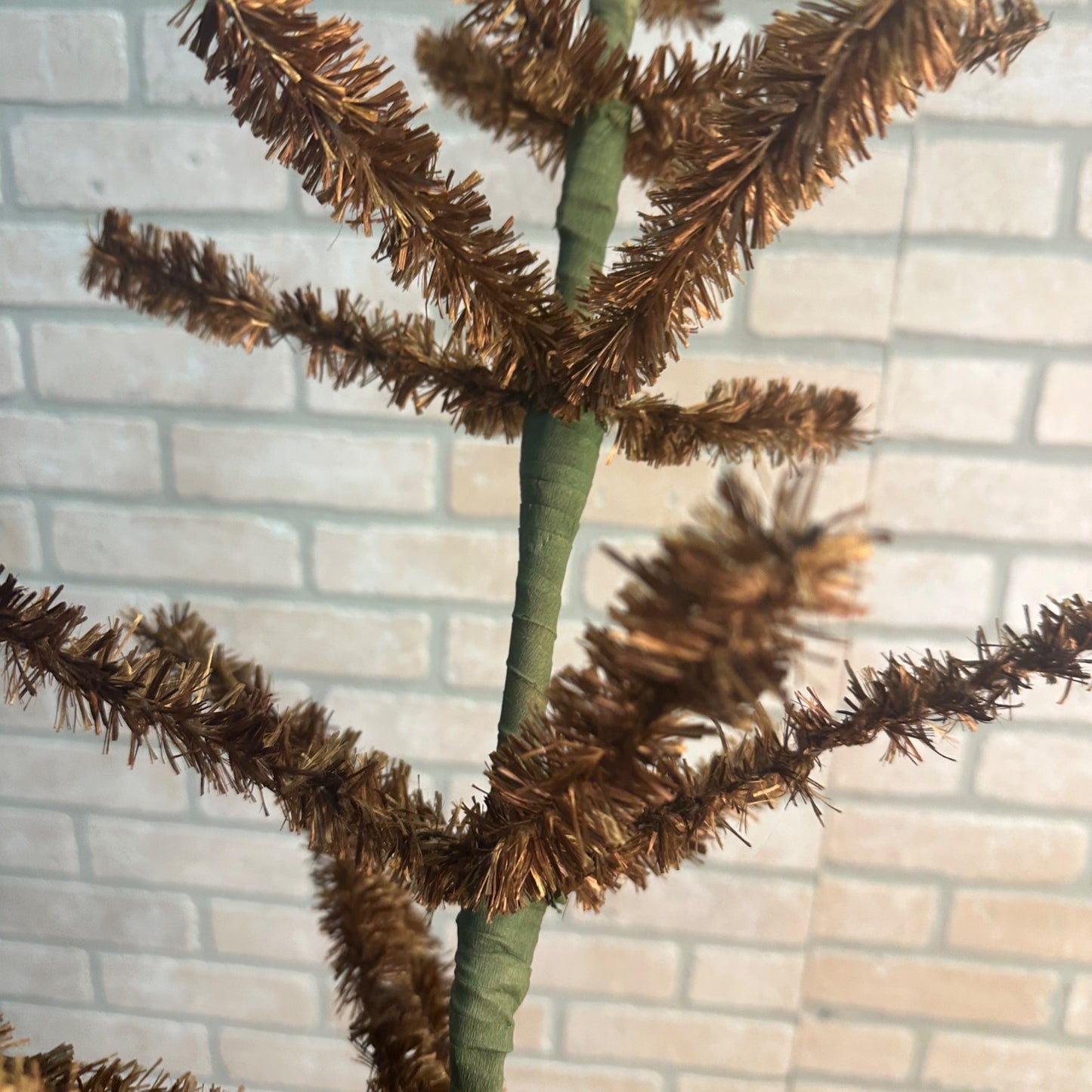 Vintage 29"  Red Brown Gold Visca Feather Tree Christmas 2ft