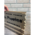 Vintage Hush Puppies Shoes Hanging Store Display Wolverine Wood Advertising Sign