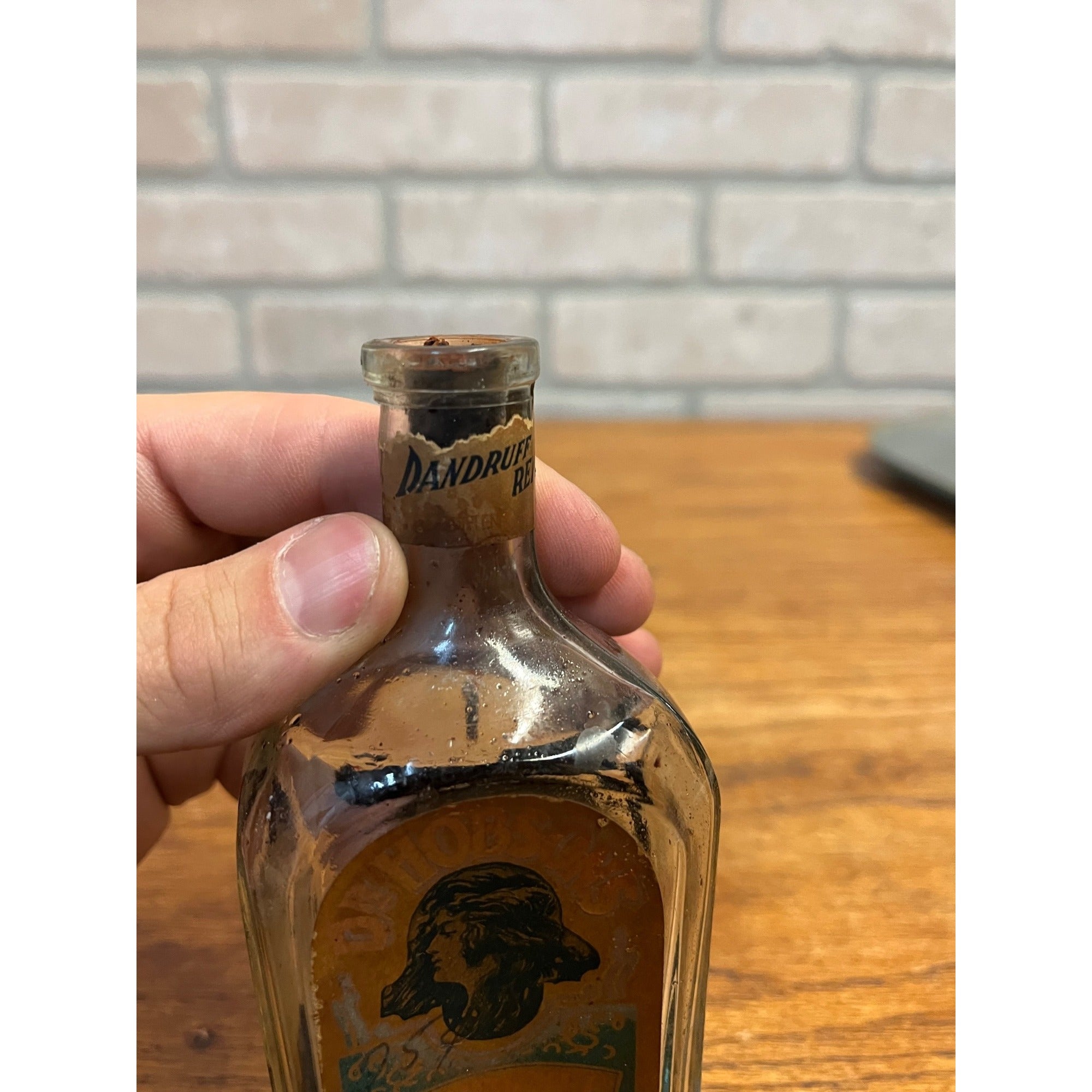 Dr Hobsons Hair Dandruff Treatment Bottle Pfeiffer Barber Medicine Art Noveau