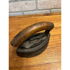 Antique Enterprise Sad Iron w/ Wood Handle Clothes Iron No. 50 Size 1