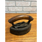 Antique Enterprise Sad Iron w/ Wood Handle Clothes Iron No. 50 Size 1