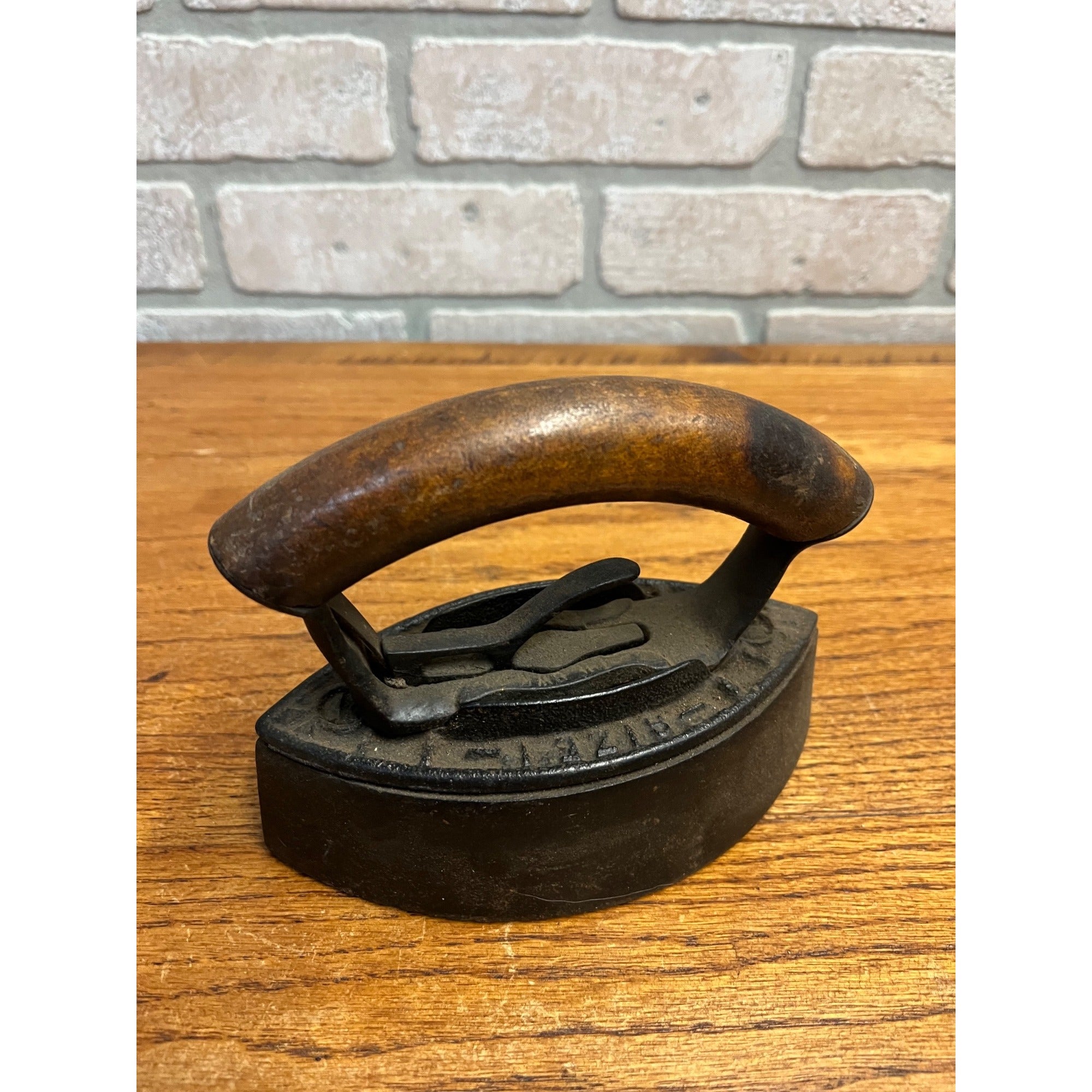 Antique Enterprise Sad Iron w/ Wood Handle Clothes Iron No. 50 Size 1