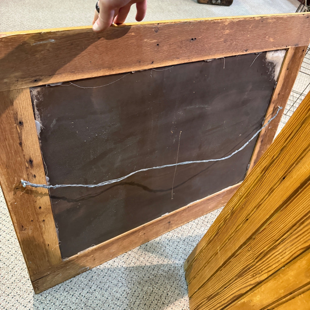 Antique Hanging Oak Mirror Coat Rack Hall Tree Entry Way