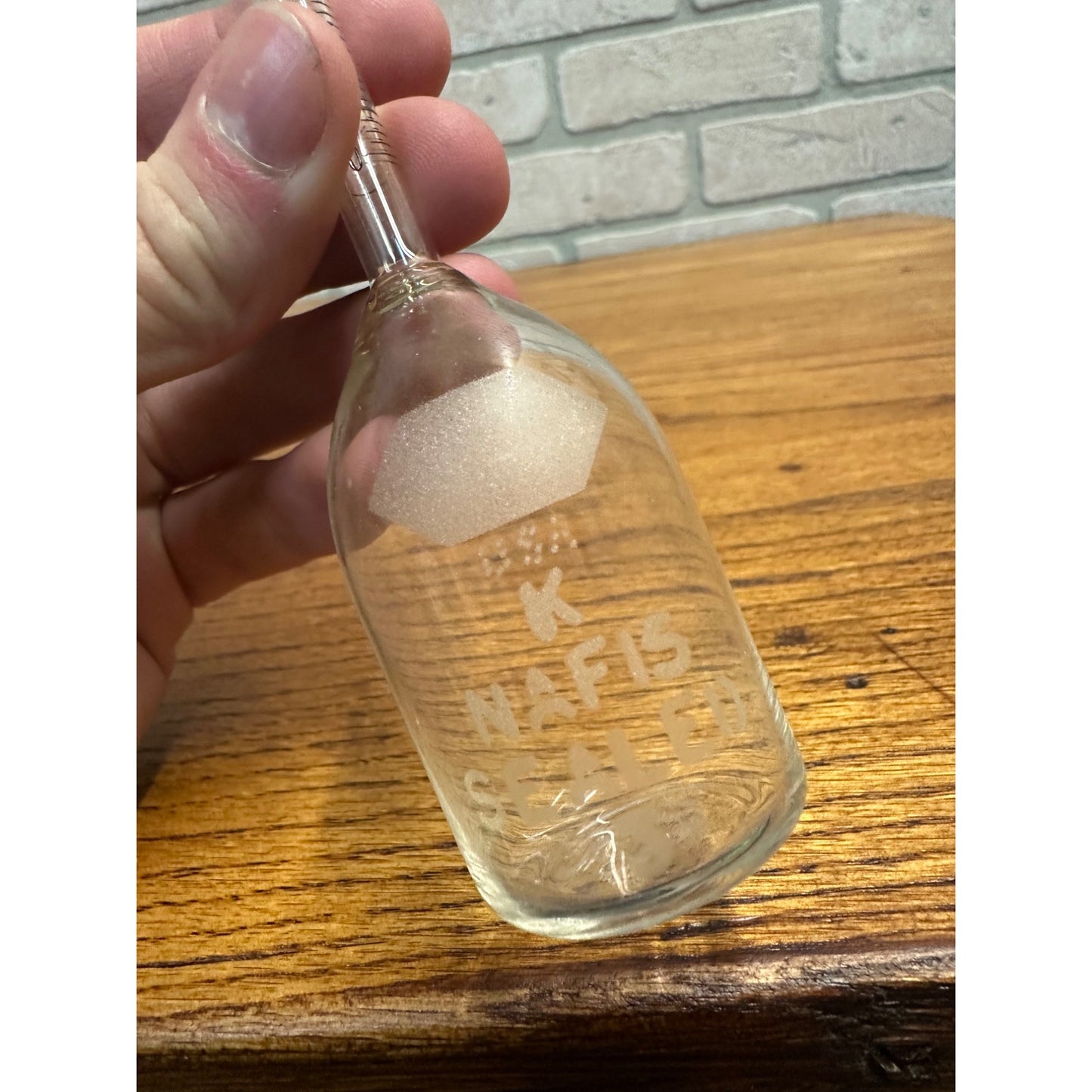 Antique 1920s K Nafis Sealed Glass Bottle/Beaker Butterfat Babcock Milk Testing