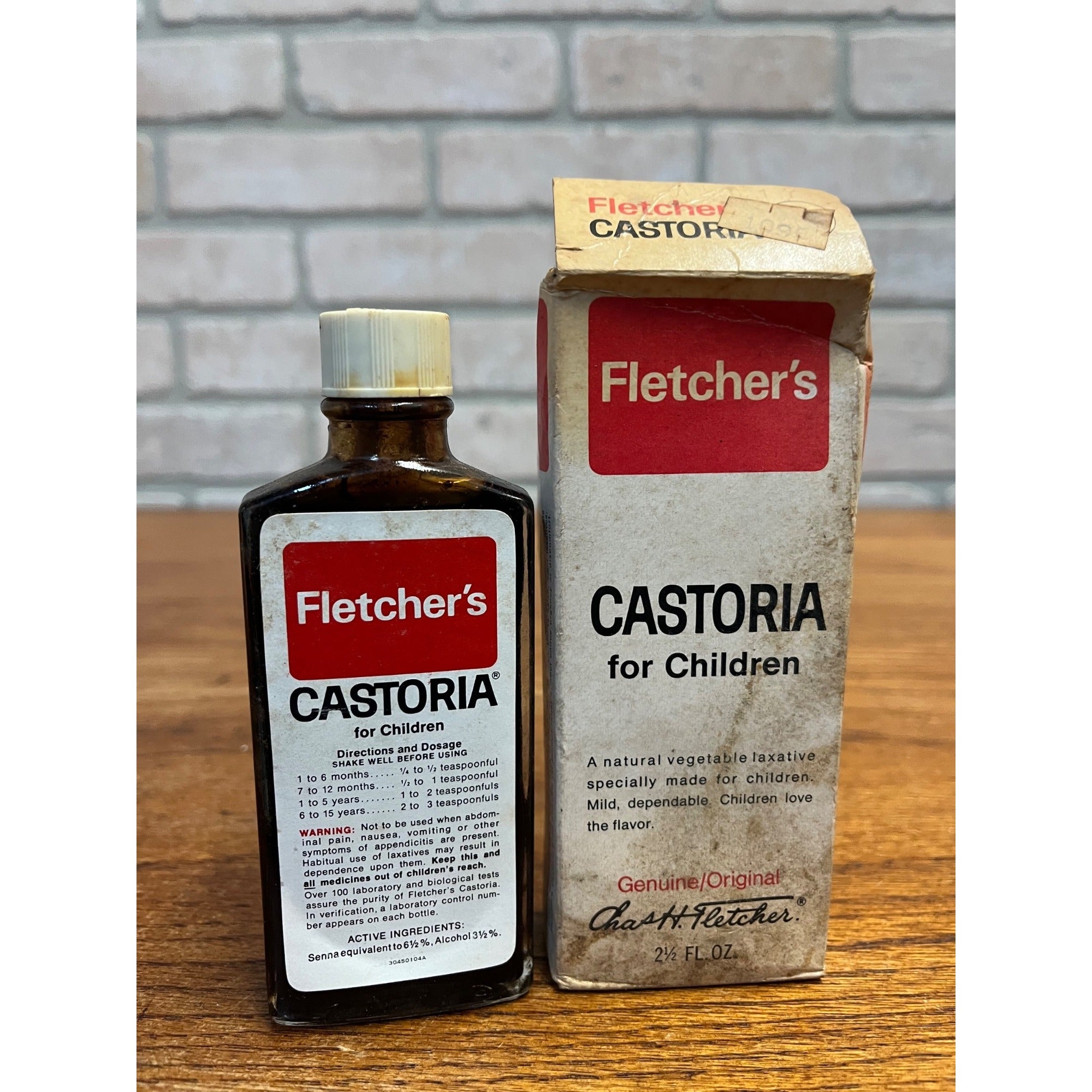 Castoria Dr. Fletchers Apothecary Vintage Bottle Box