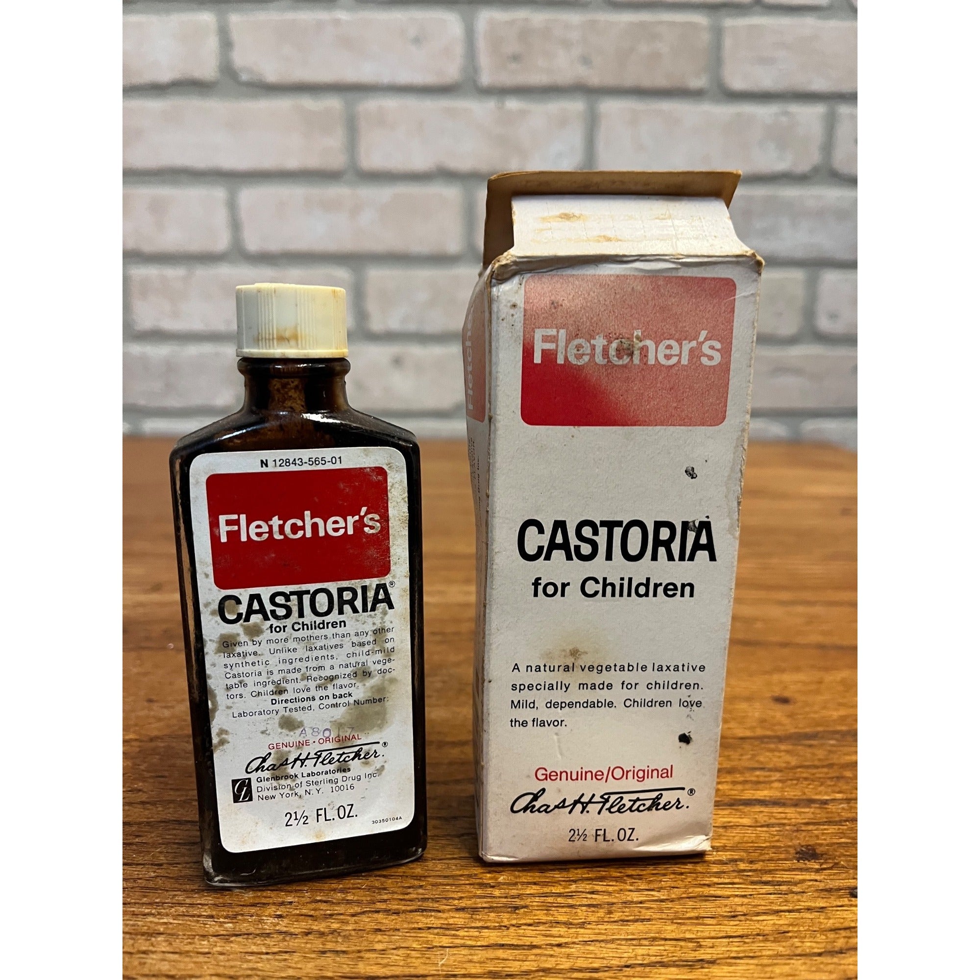 Castoria Dr. Fletchers Apothecary Vintage Bottle Box