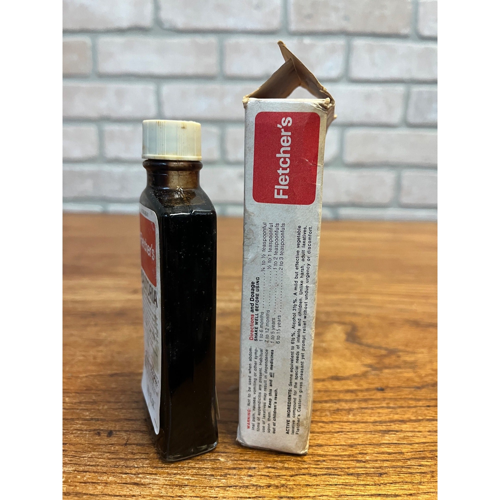 Castoria Dr. Fletchers Apothecary Vintage Bottle Box