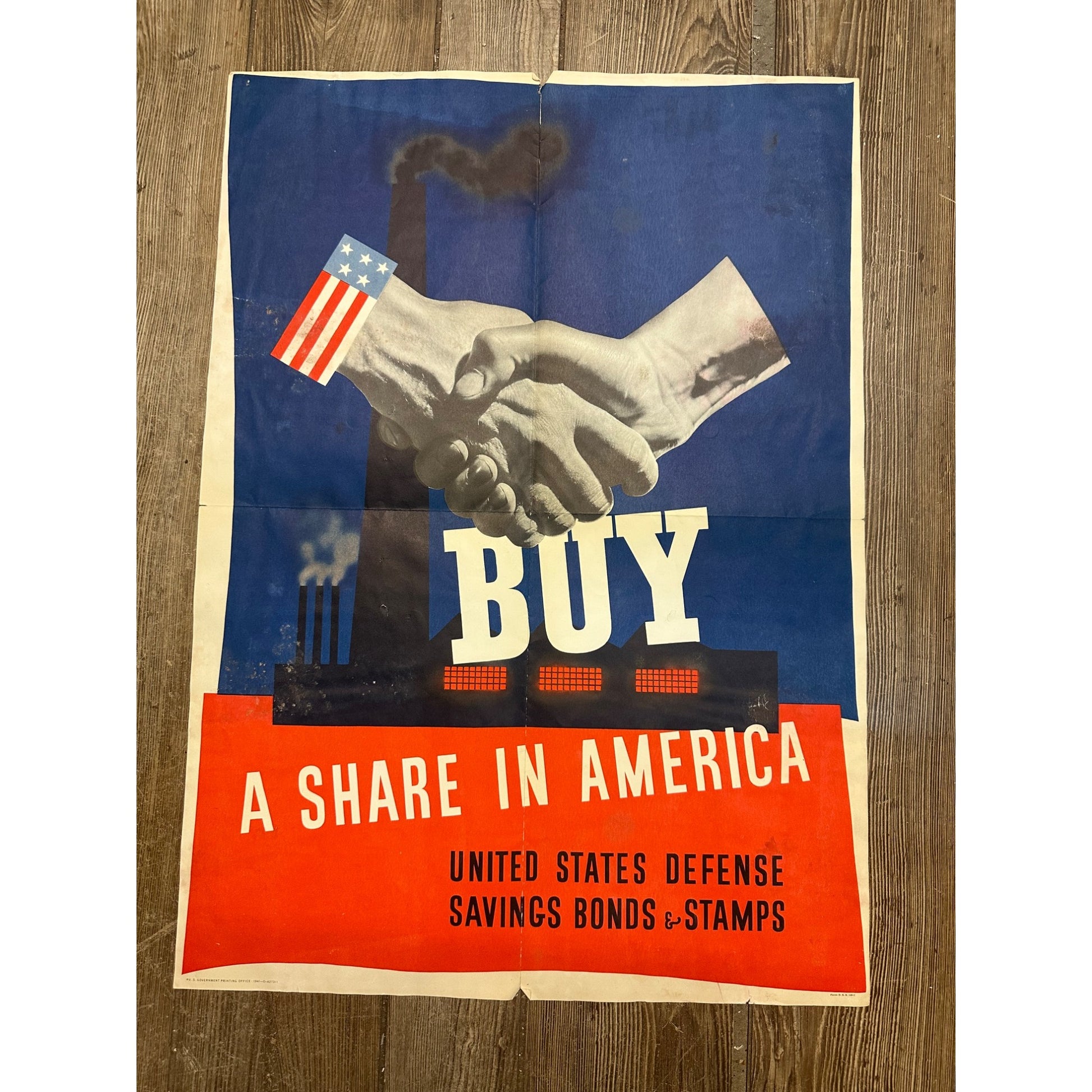 Original World War II Poster - Buy a Share in America 1941 WWII