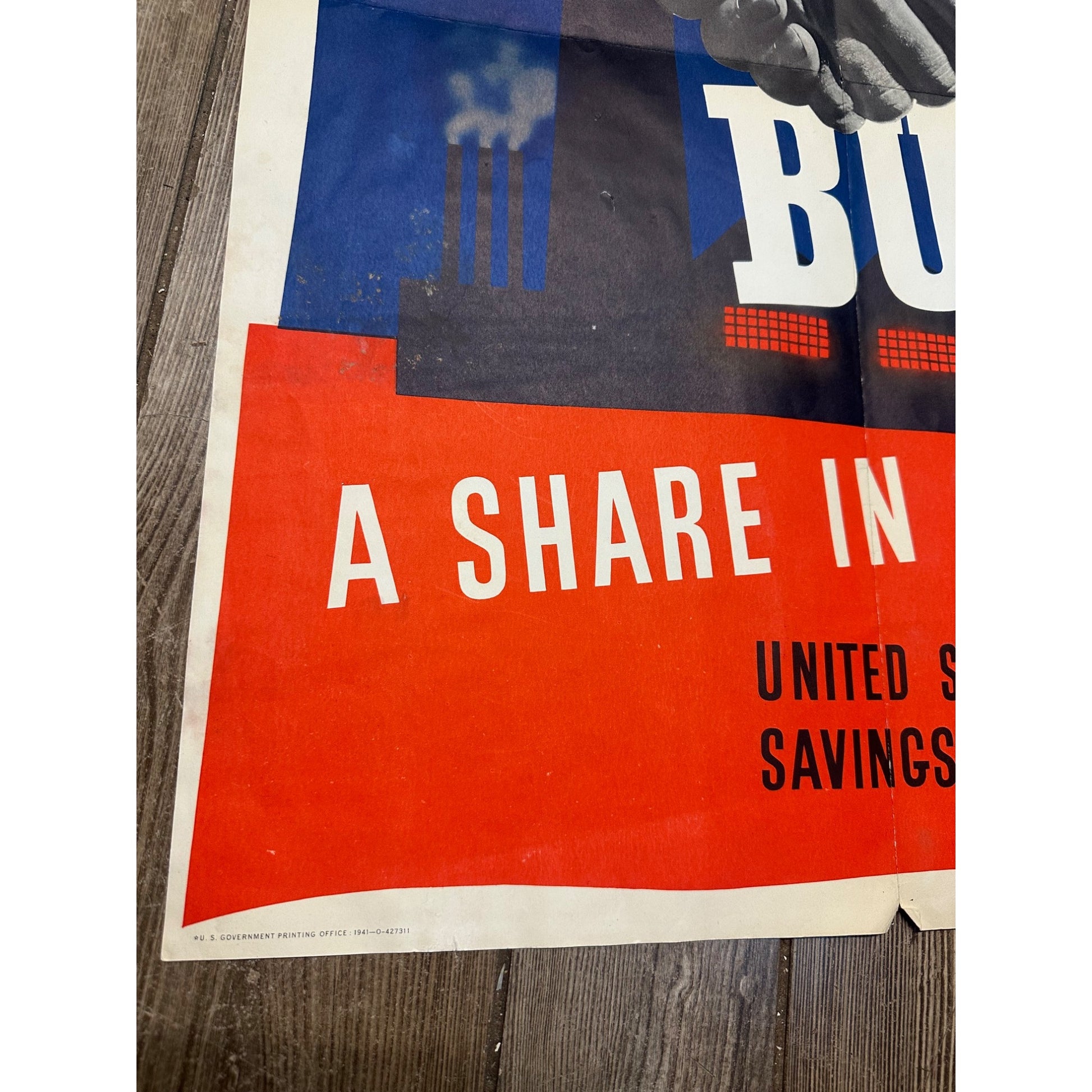 Original World War II Poster - Buy a Share in America 1941 WWII