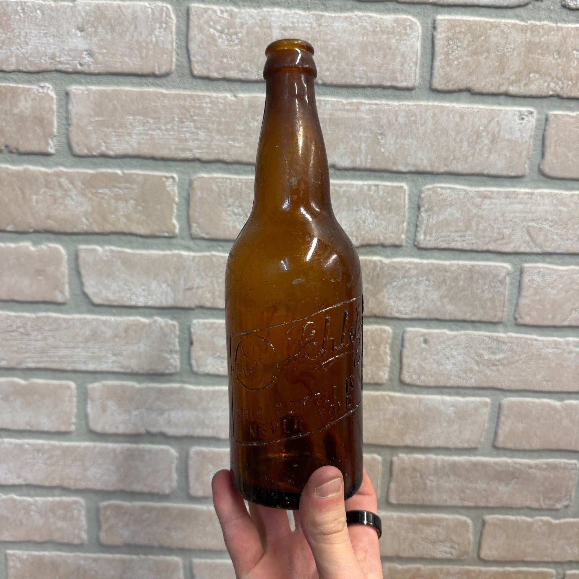 Pre-Pro Schlitz Brewing Company Milwaukee Vintage Amber Beer Bottle Wis - Globe