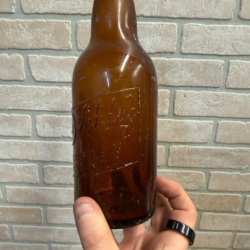 Pre-Pro Schlitz Brewing Company Milwaukee Vintage Amber Beer Bottle Wis - Globe