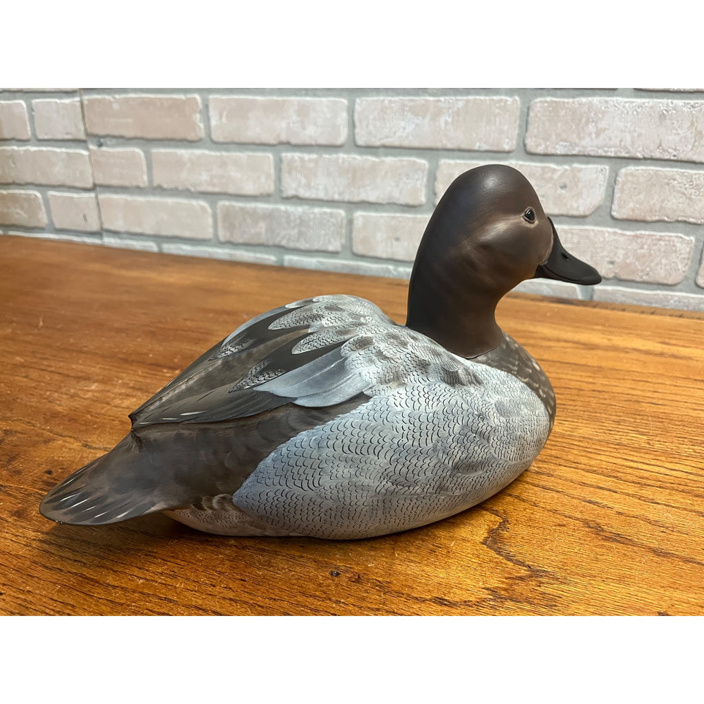 Pair of Canvasback Duck Decoys Hand Carved Signed Pair by Dave Them 2011