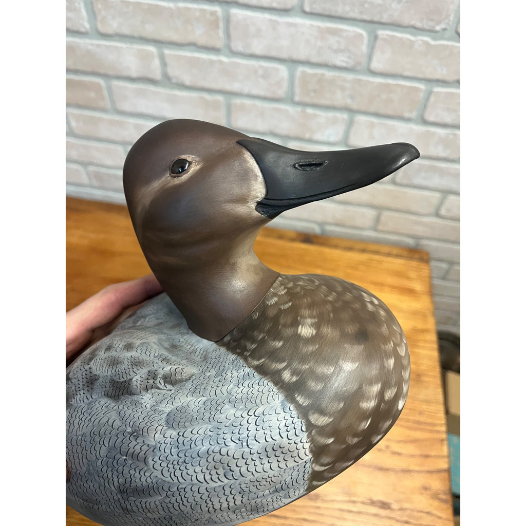 Pair of Canvasback Duck Decoys Hand Carved Signed Pair by Dave Them 2011