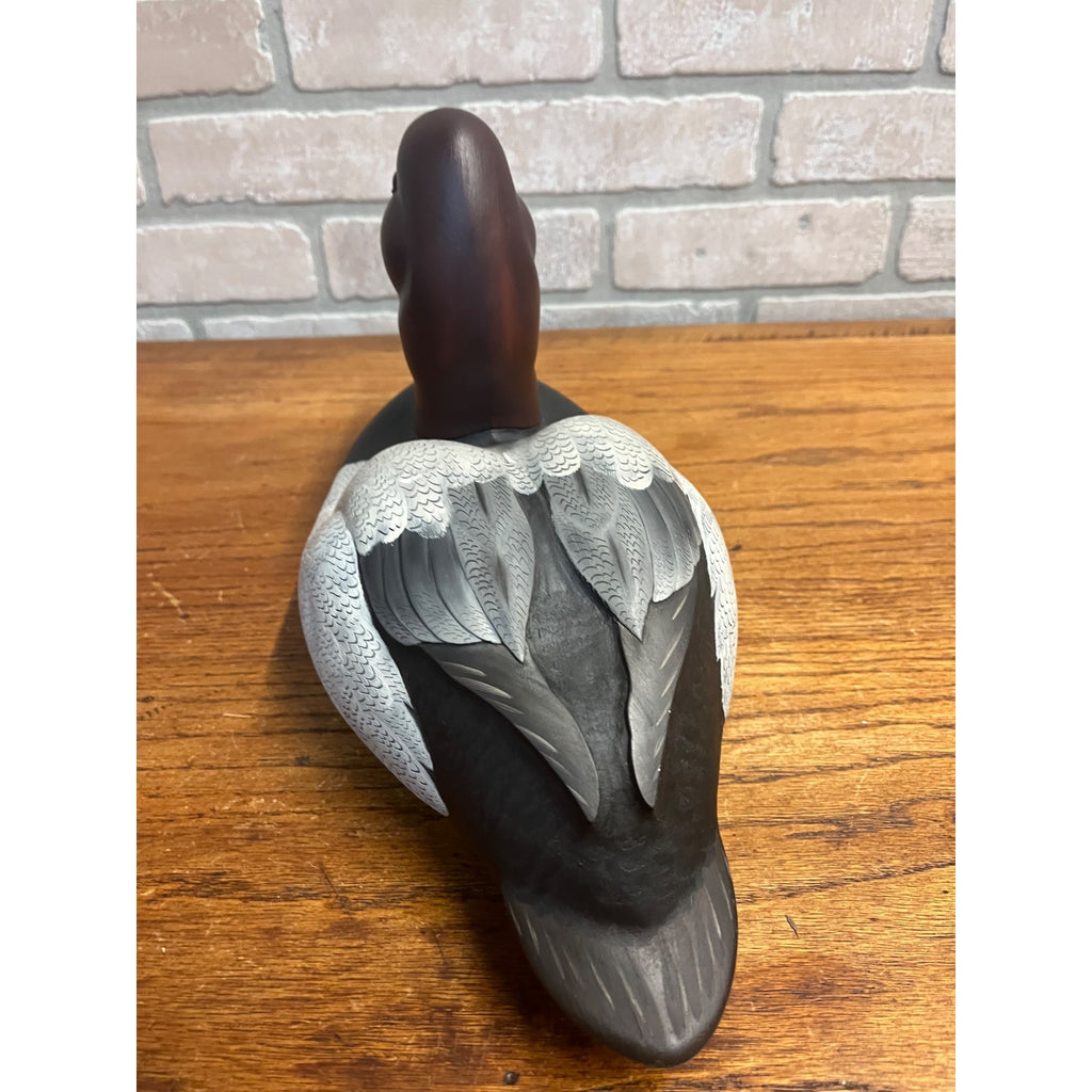 Pair of Canvasback Duck Decoys Hand Carved Signed Pair by Dave Them 2011