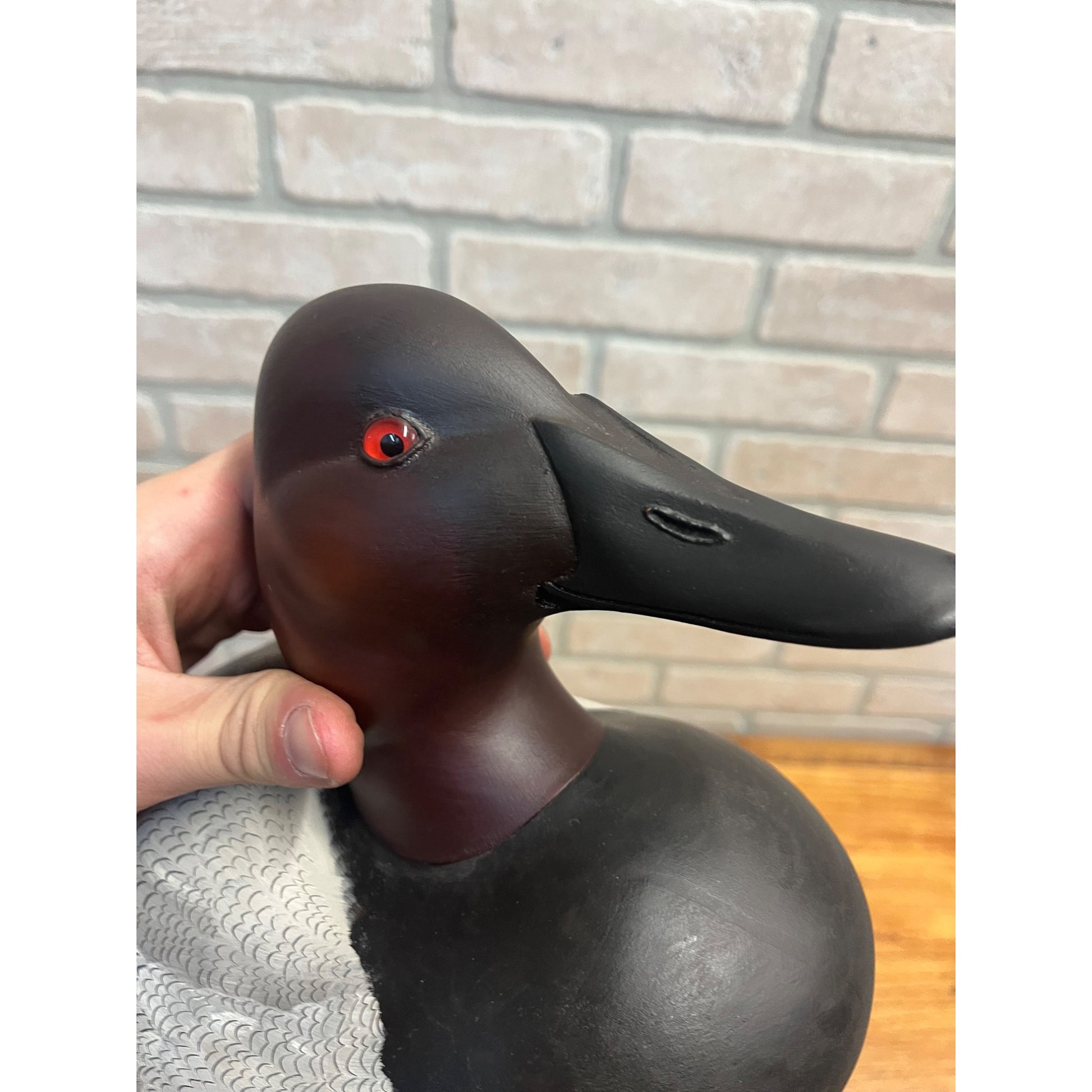 Pair of Canvasback Duck Decoys Hand Carved Signed Pair by Dave Them 2011