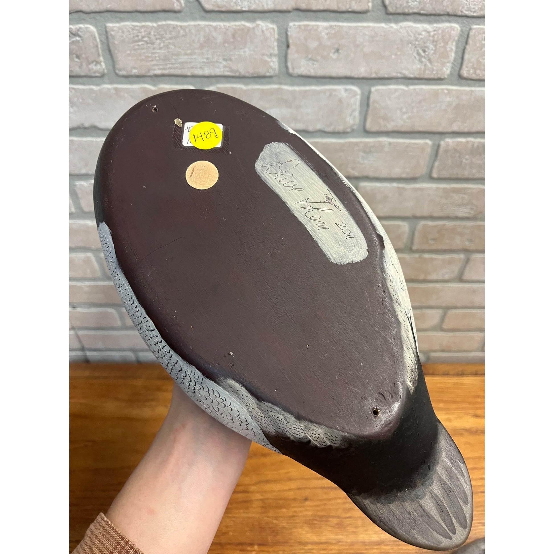 Pair of Canvasback Duck Decoys Hand Carved Signed Pair by Dave Them 2011