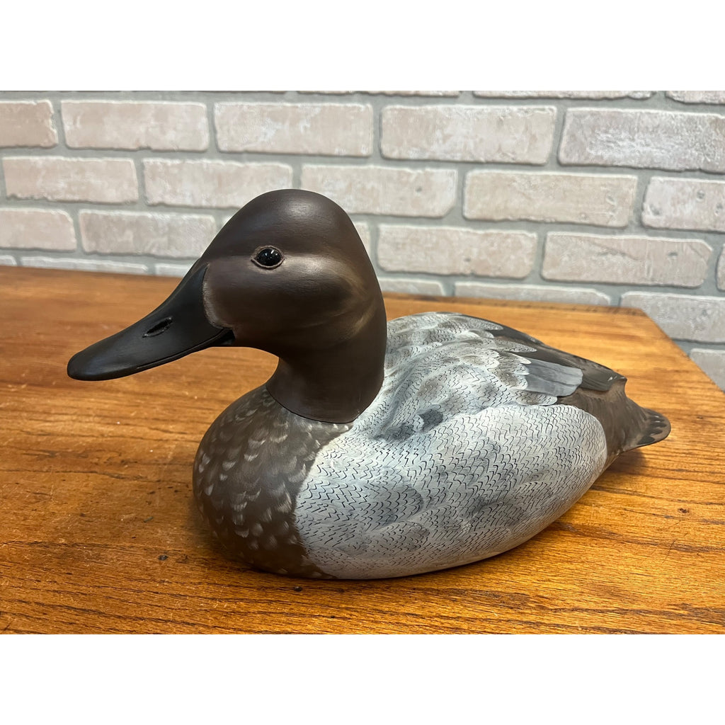 Pair of Canvasback Duck Decoys Hand Carved Signed Pair by Dave Them 2011