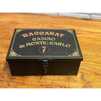 Vintage 1950s Casino De Monte Carlo Baccarat Gaming Cash Lock Box Hand Painted