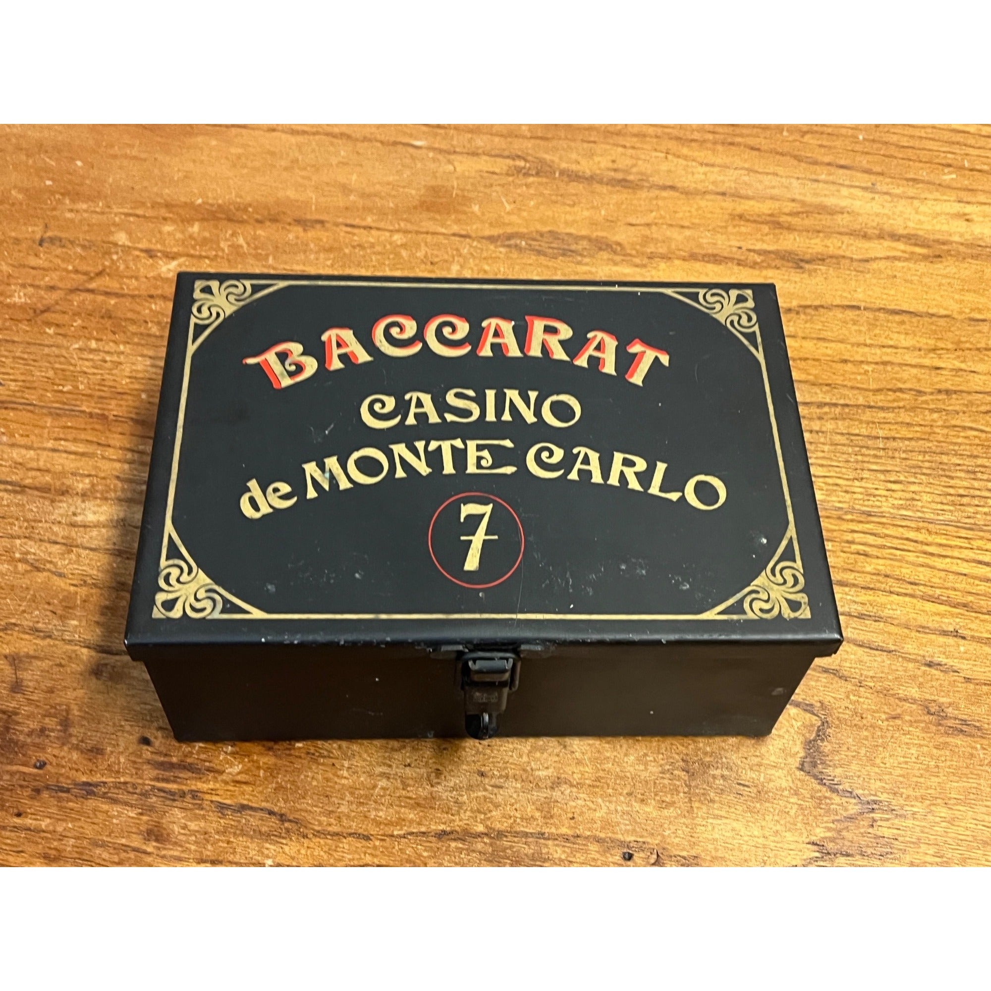 Vintage 1950s Casino De Monte Carlo Baccarat Gaming Cash Lock Box Hand Painted