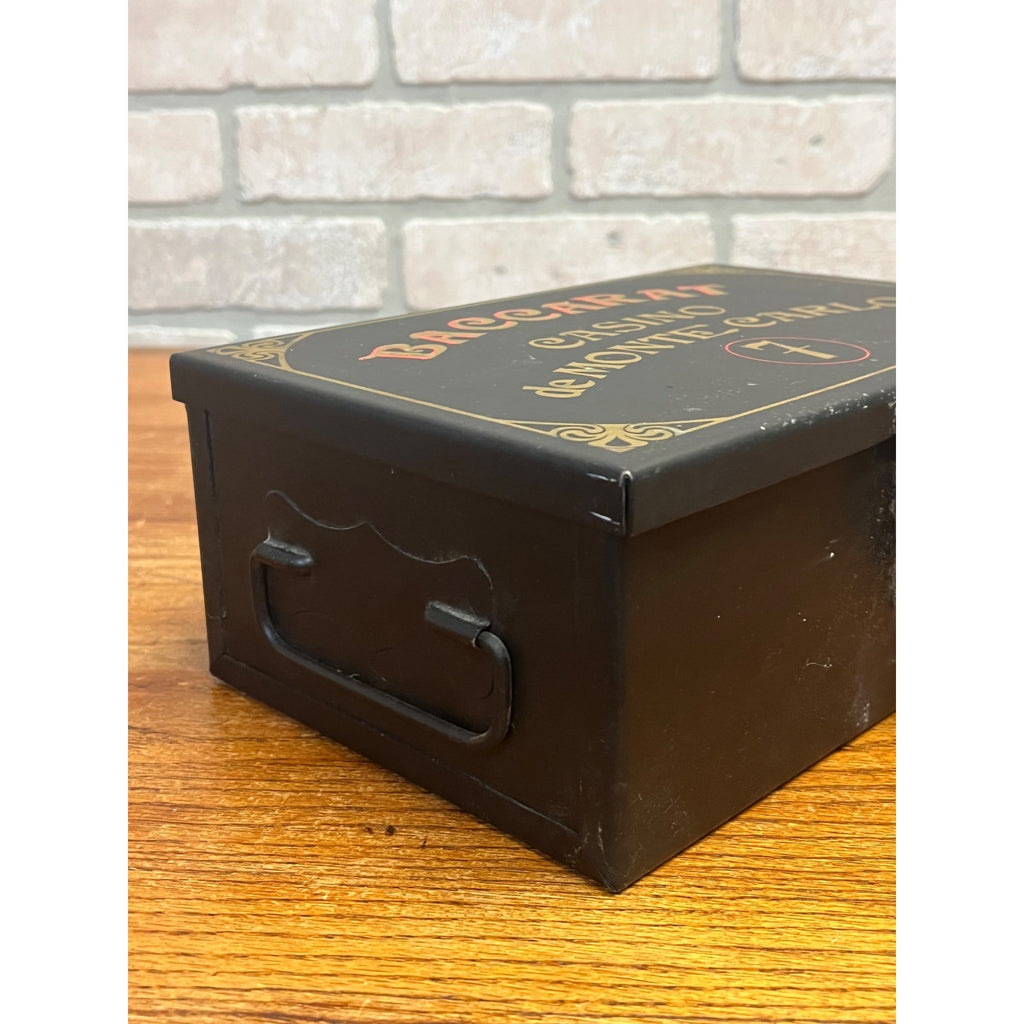 Vintage 1950s Casino De Monte Carlo Baccarat Gaming Cash Lock Box Hand Painted
