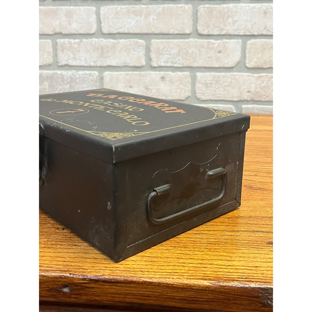Vintage 1950s Casino De Monte Carlo Baccarat Gaming Cash Lock Box Hand Painted