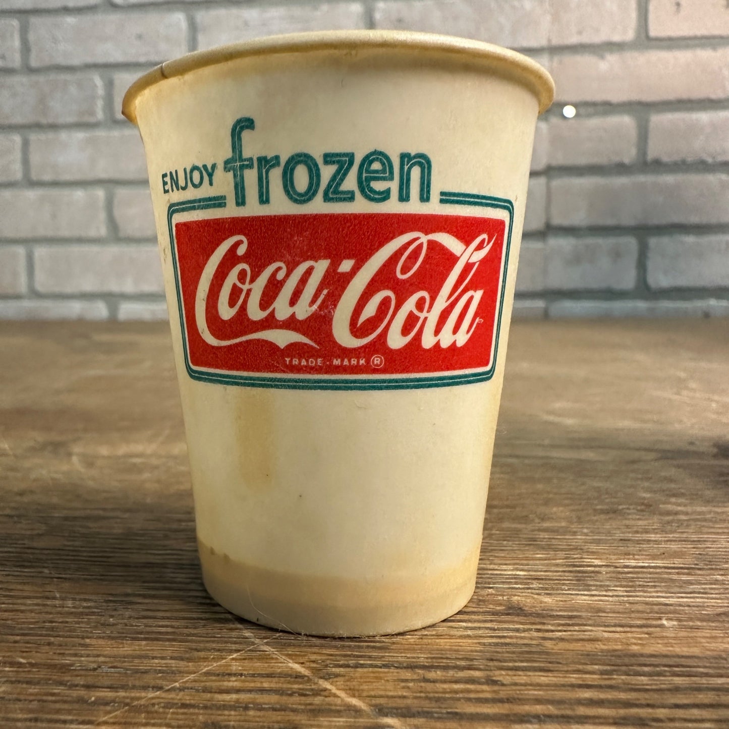 Scarce 4oz  Sample version Coca Cola Frozen Coke Paper Wax Cup Soda Promo