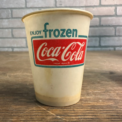 Scarce 4oz  Sample version Coca Cola Frozen Coke Paper Wax Cup Soda Promo