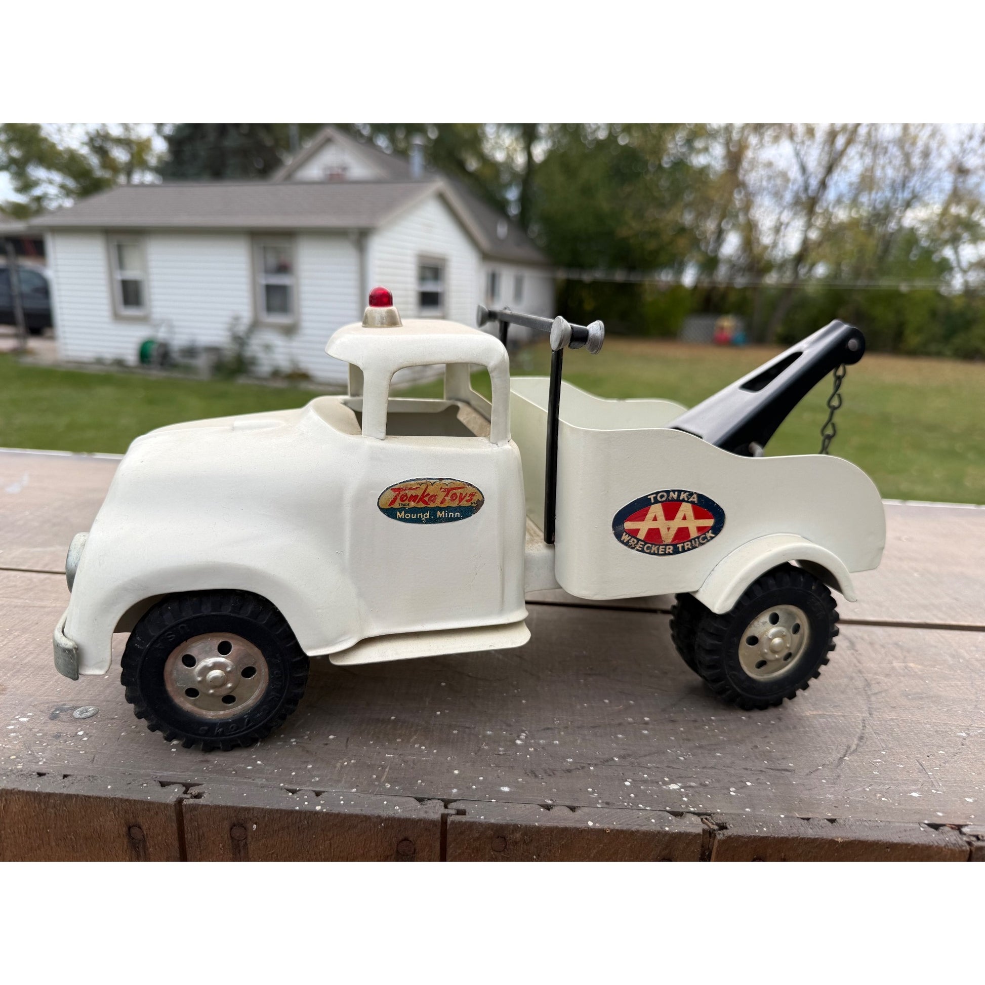 Vintage 1950s Tonka AA Wrecker Tow Truck Pressed Steel Toy