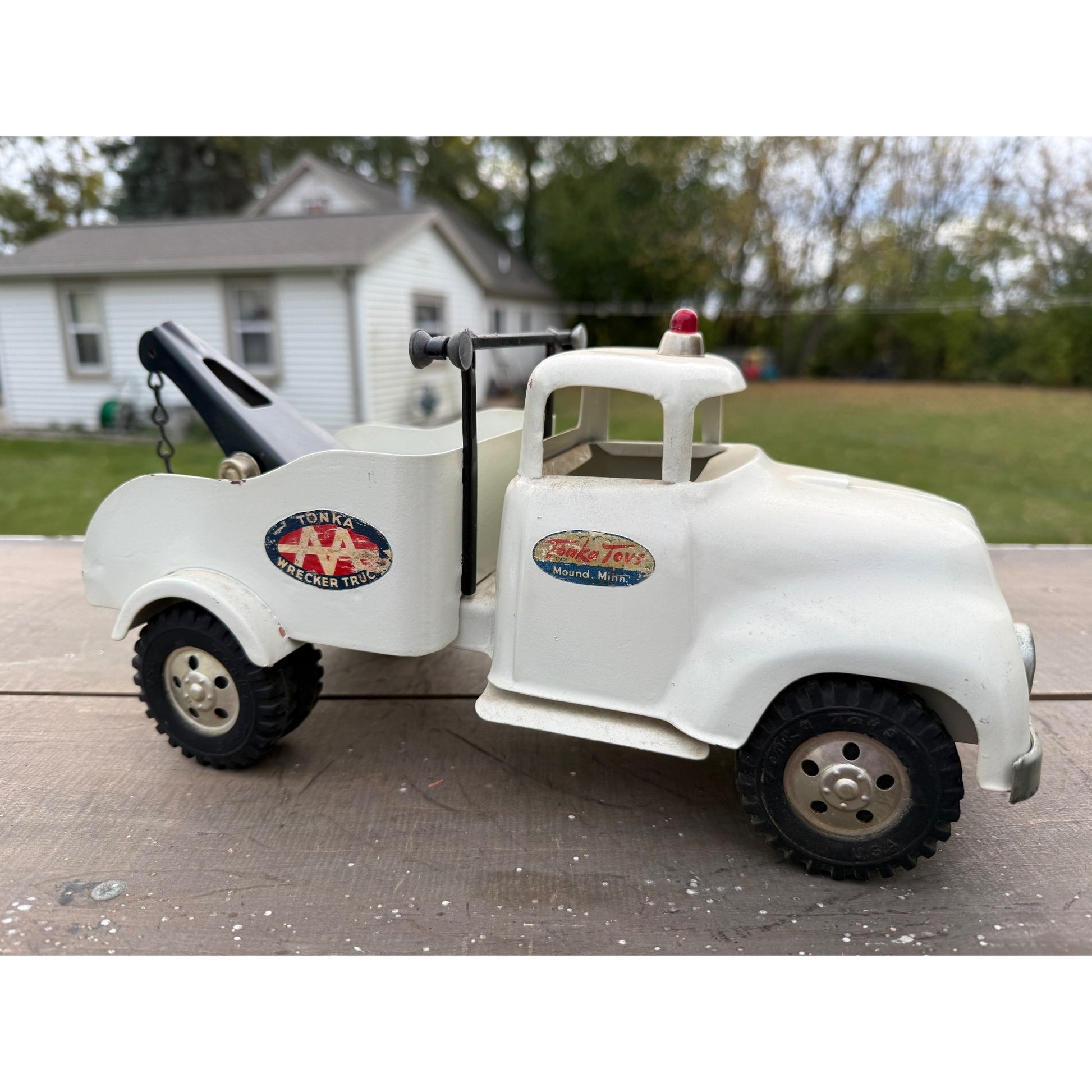 Vintage 1950s Tonka AA Wrecker Tow Truck Pressed Steel Toy