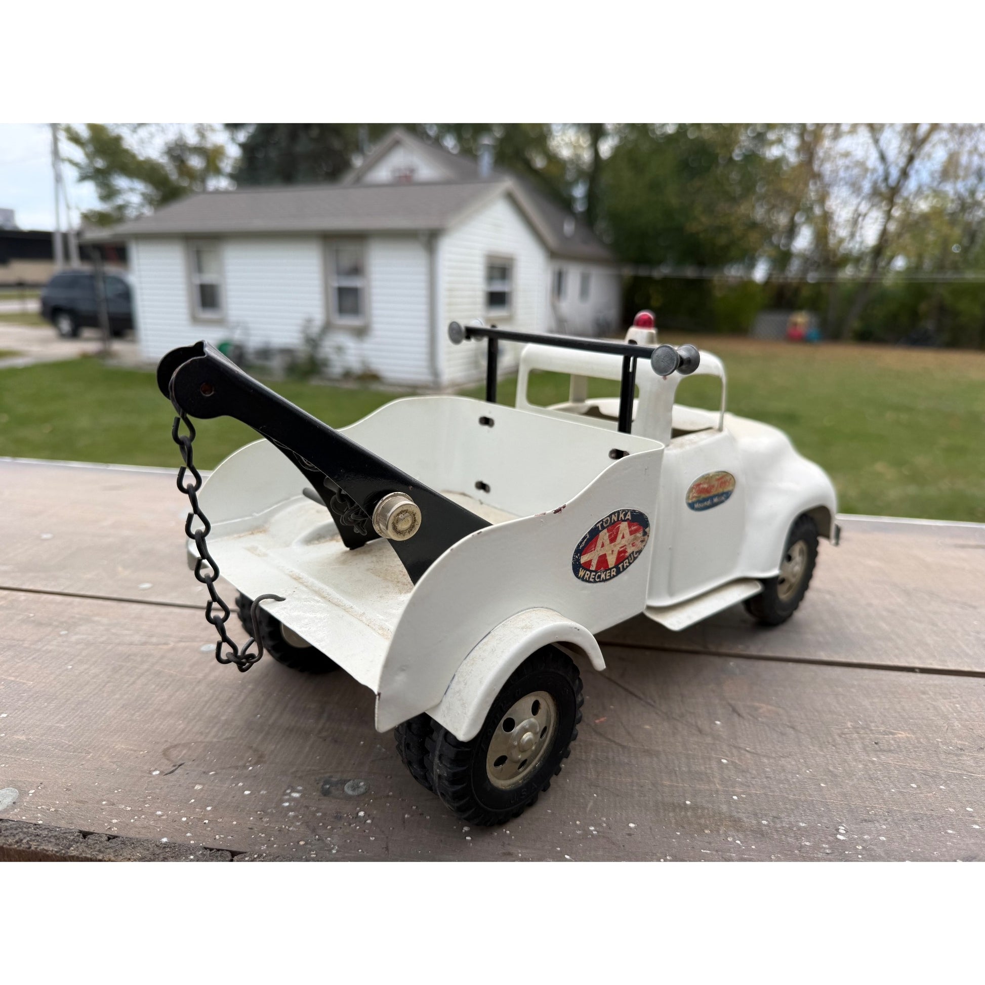 Vintage 1950s Tonka AA Wrecker Tow Truck Pressed Steel Toy