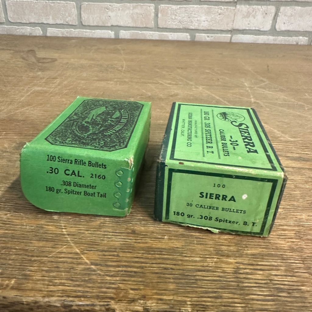 Vintage Sierra .30 Caliber Ammo Boxes EMPTY Cardboard Advertising Hunting
