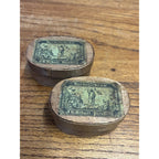 Pair Antique German Treen Match Safe Boxes J Giebart Nurnberg Advertising