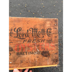 Vintage Wooden Oyster Crate Lord Mott Co Baltimore Maryland Box Old Reliable Dog