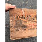 Vintage Wooden Oyster Crate Lord Mott Co Baltimore Maryland Box Old Reliable Dog