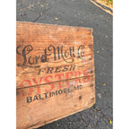 Vintage Wooden Oyster Crate Lord Mott Co Baltimore Maryland Box Old Reliable Dog