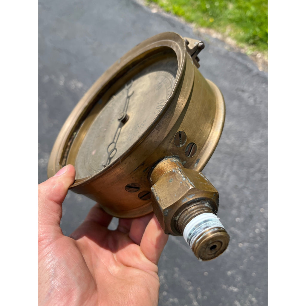 Antique American Hydraulic Steam Gauge Niles Tool Works Hamilton OH Large 6.5"