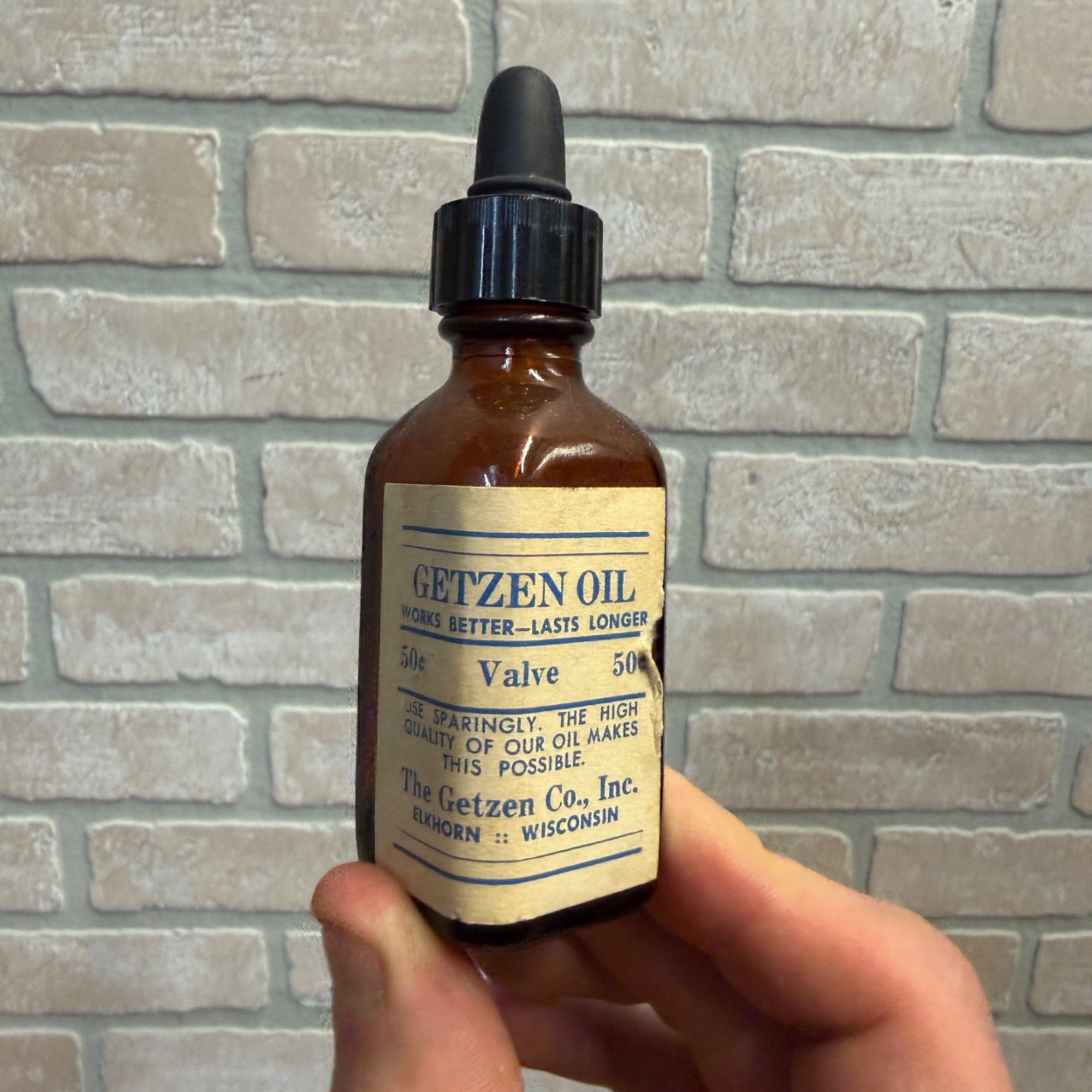 Vintage Apothecary Medicine Bottle Elkhorn Wis Getzen Oil