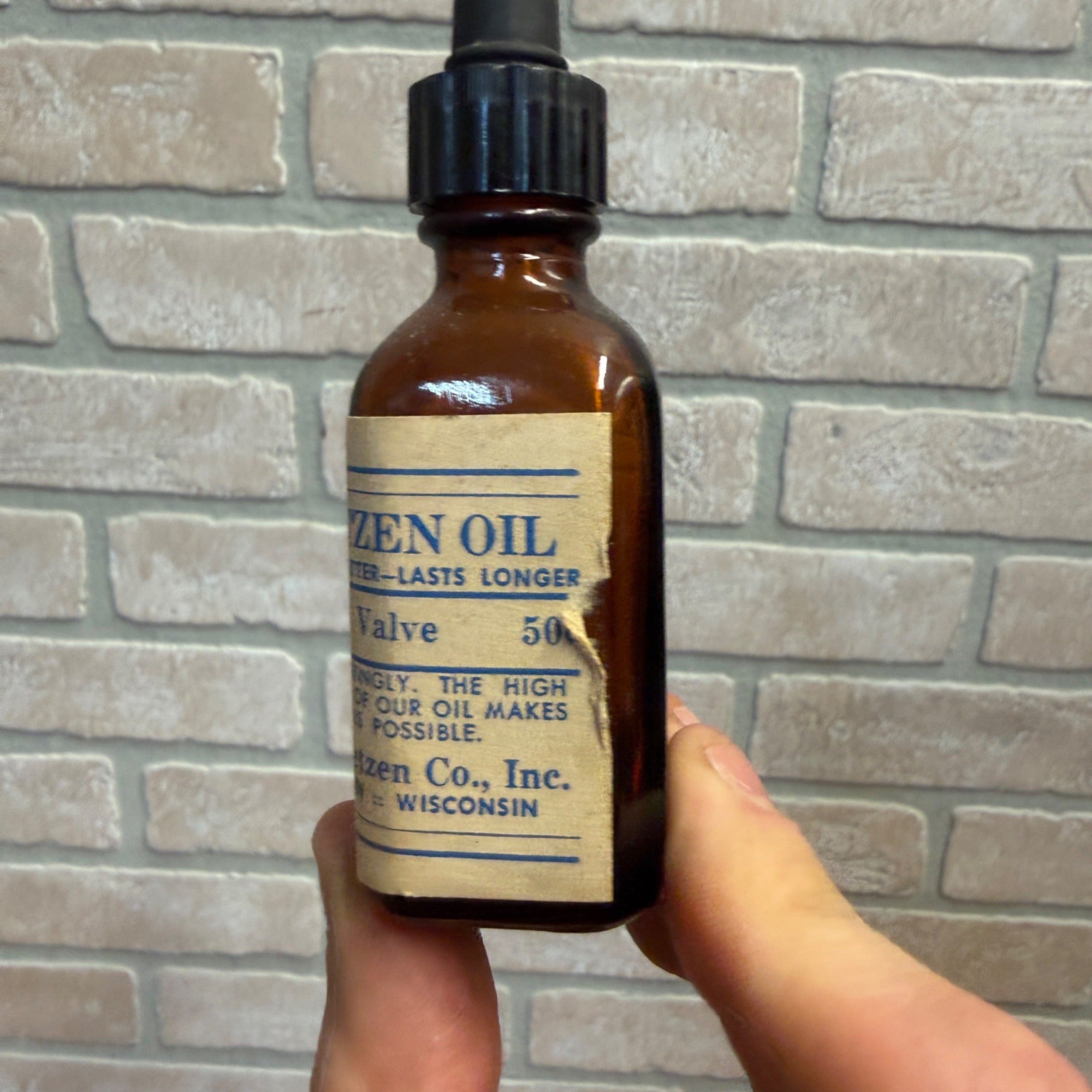 Vintage Apothecary Medicine Bottle Elkhorn Wis Getzen Oil