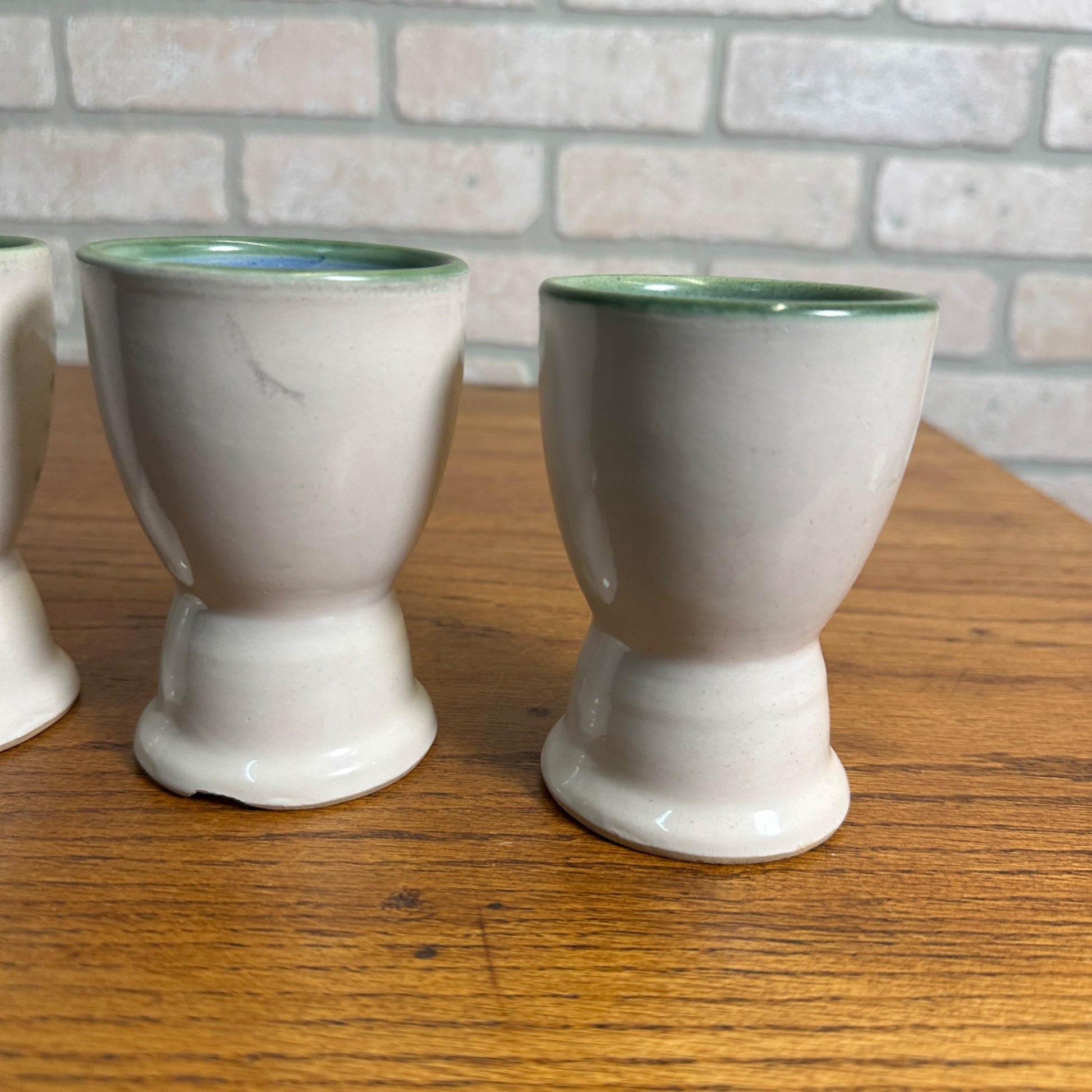 MA Hadley Pottery (3) Fruit Bowl Sherbert Ice Cream Dishes