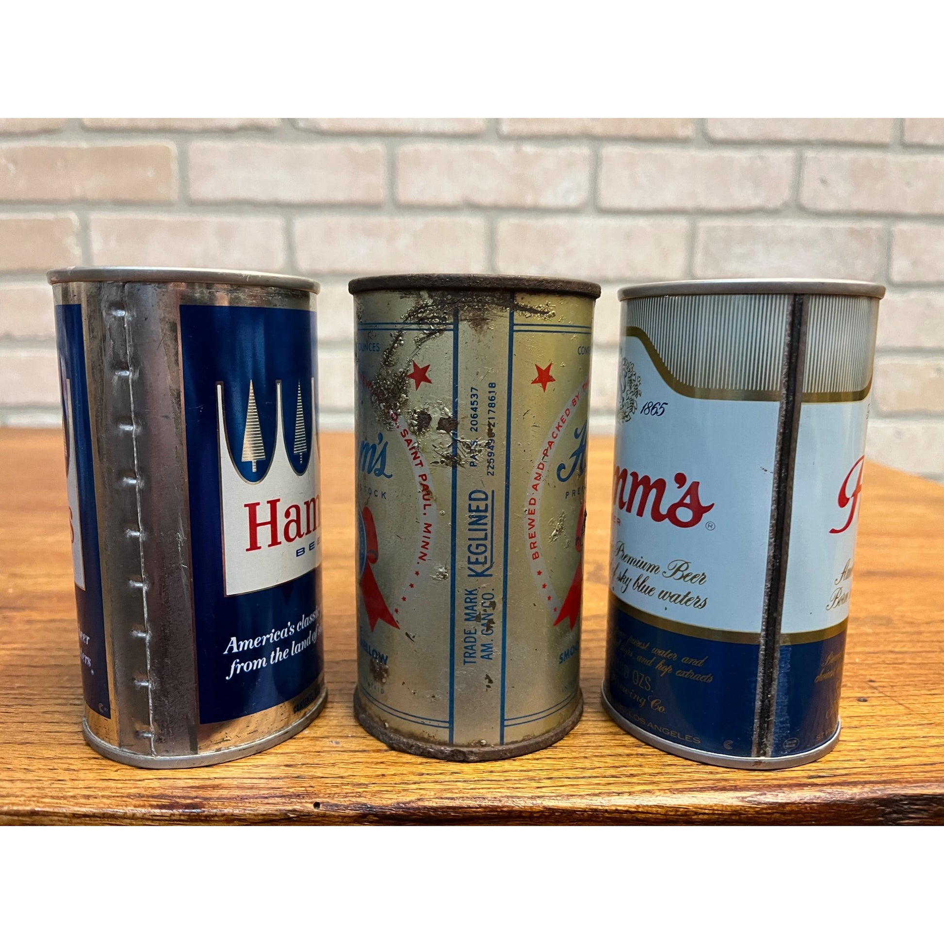 Vintage Hamm's Beer Flat Top 12oz EMPTY Beer Cans Sky Blue, Preferred Stock