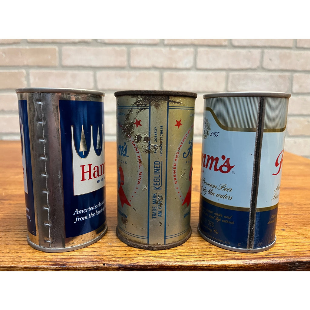 Vintage Hamm's Beer Flat Top 12oz EMPTY Beer Cans Sky Blue, Preferred Stock