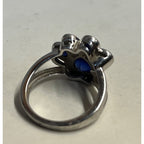 Sterling Silver Faceted Blue Spinel Dog Cat Pet Paw Ring & Necklace Pendant 6.75 Size