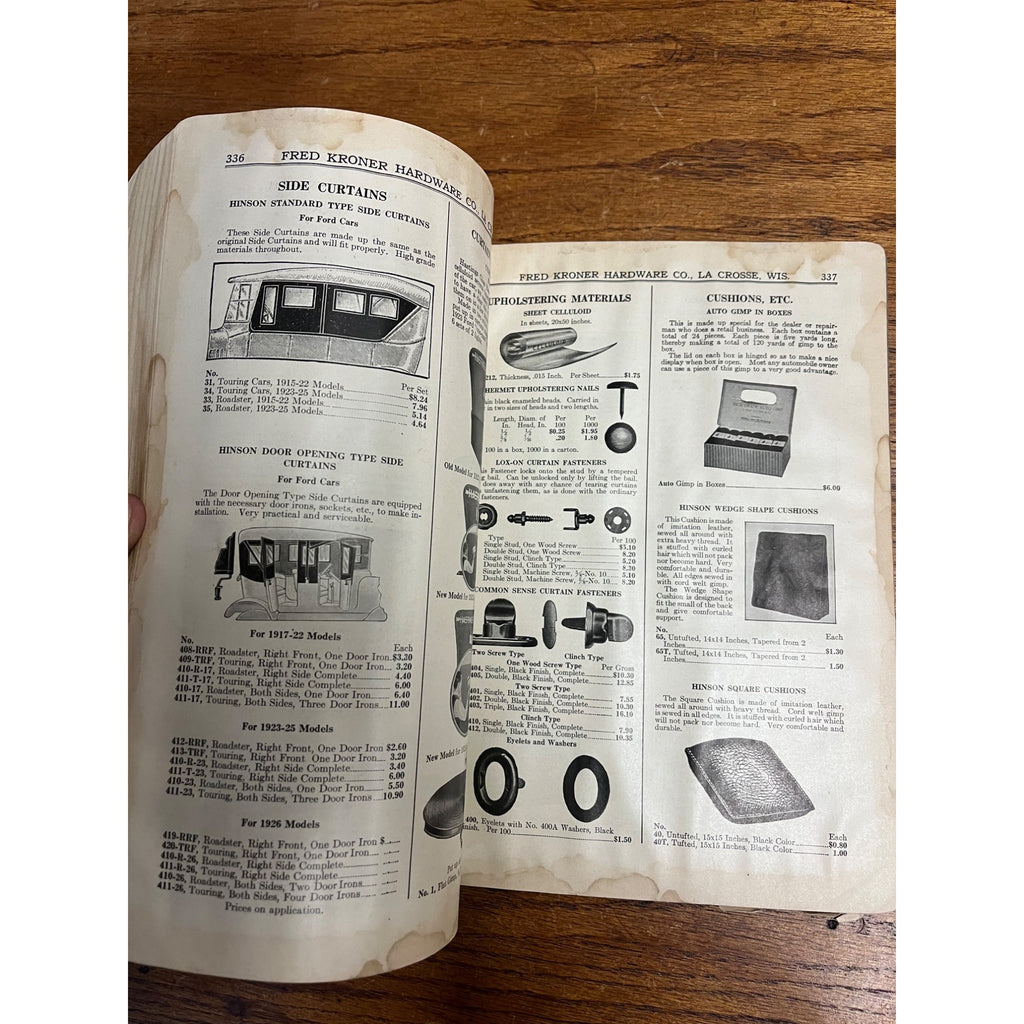 1926 Fred Kroner Hardware Wholesale Catalog Lacrosse, Wisconsin Ford Auto Tools