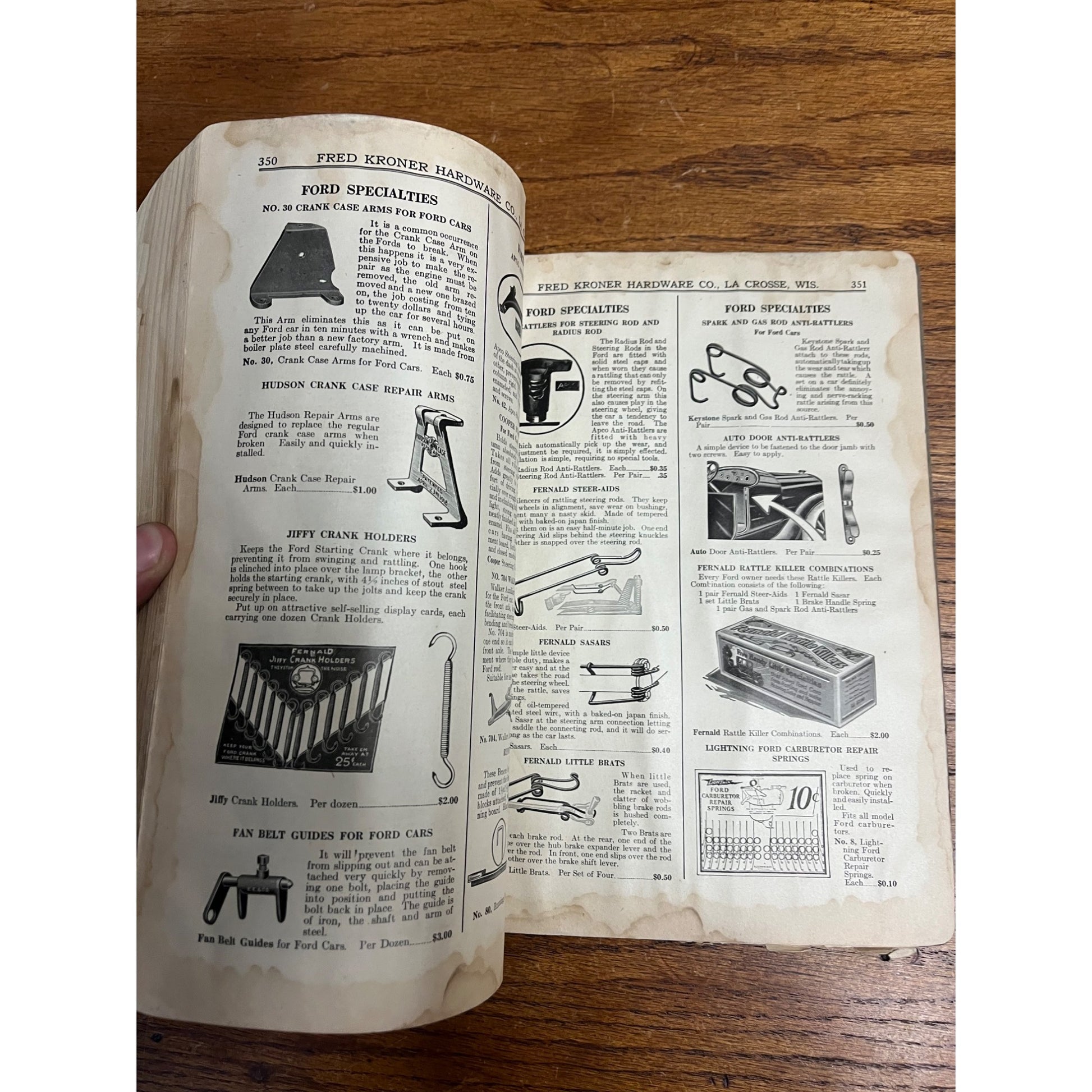1926 Fred Kroner Hardware Wholesale Catalog Lacrosse, Wisconsin Ford Auto Tools