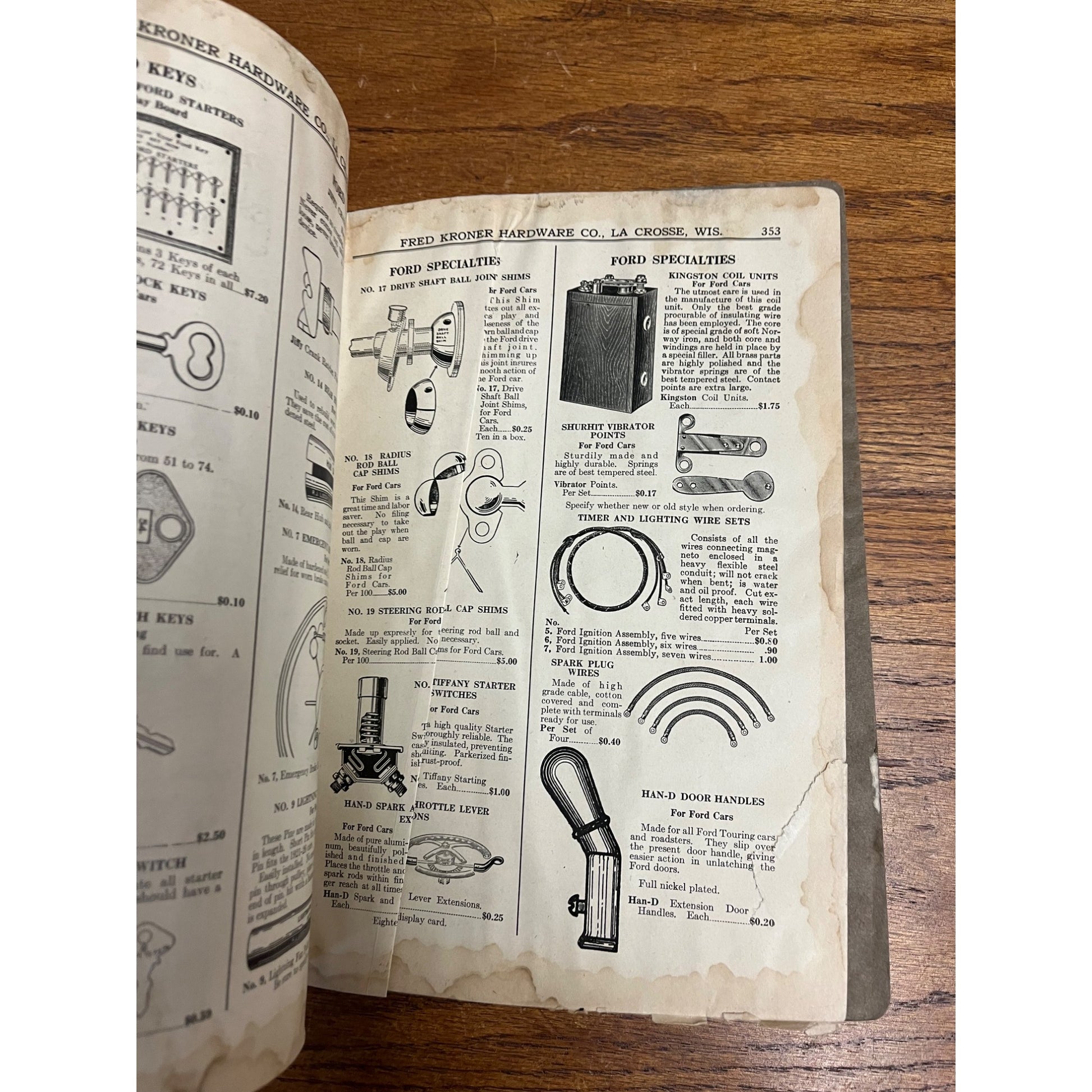 1926 Fred Kroner Hardware Wholesale Catalog Lacrosse, Wisconsin Ford Auto Tools