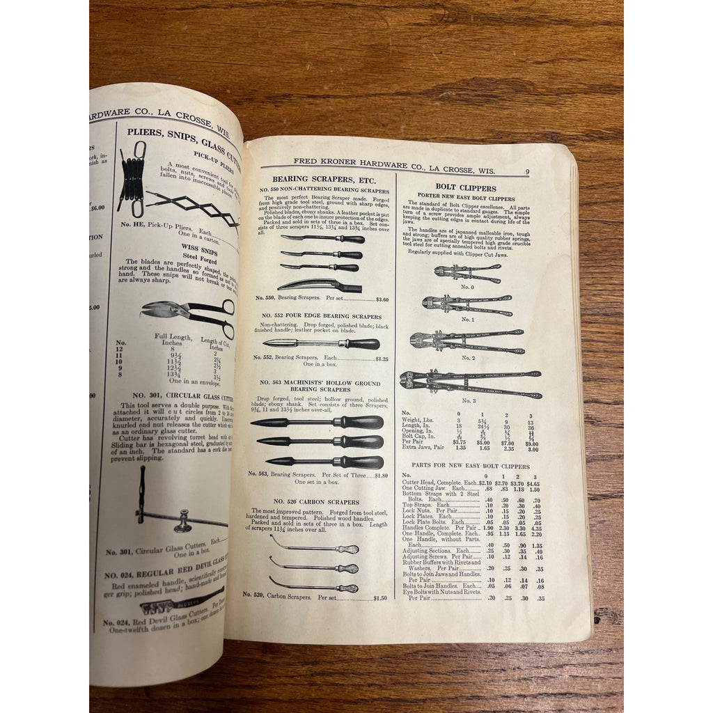 1926 Fred Kroner Hardware Wholesale Catalog Lacrosse, Wisconsin Ford Auto Tools