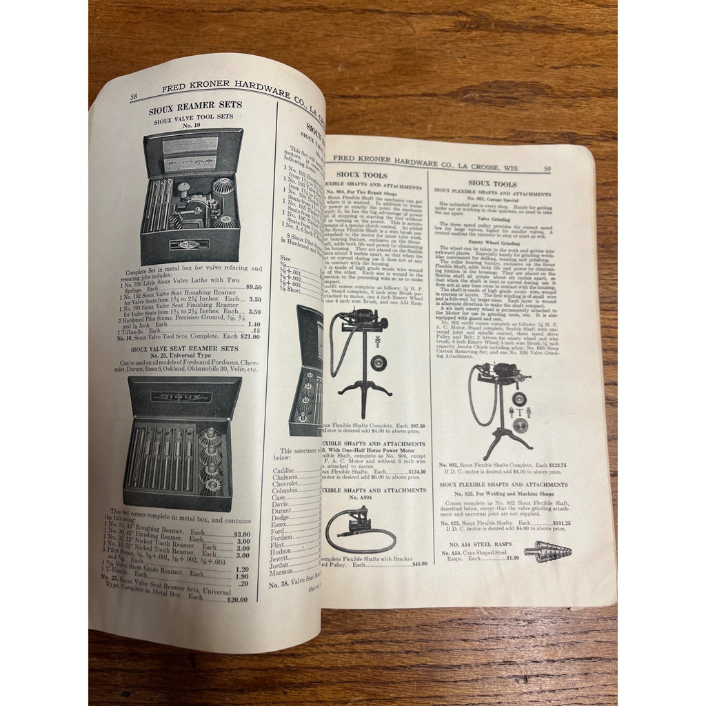 1926 Fred Kroner Hardware Wholesale Catalog Lacrosse, Wisconsin Ford Auto Tools