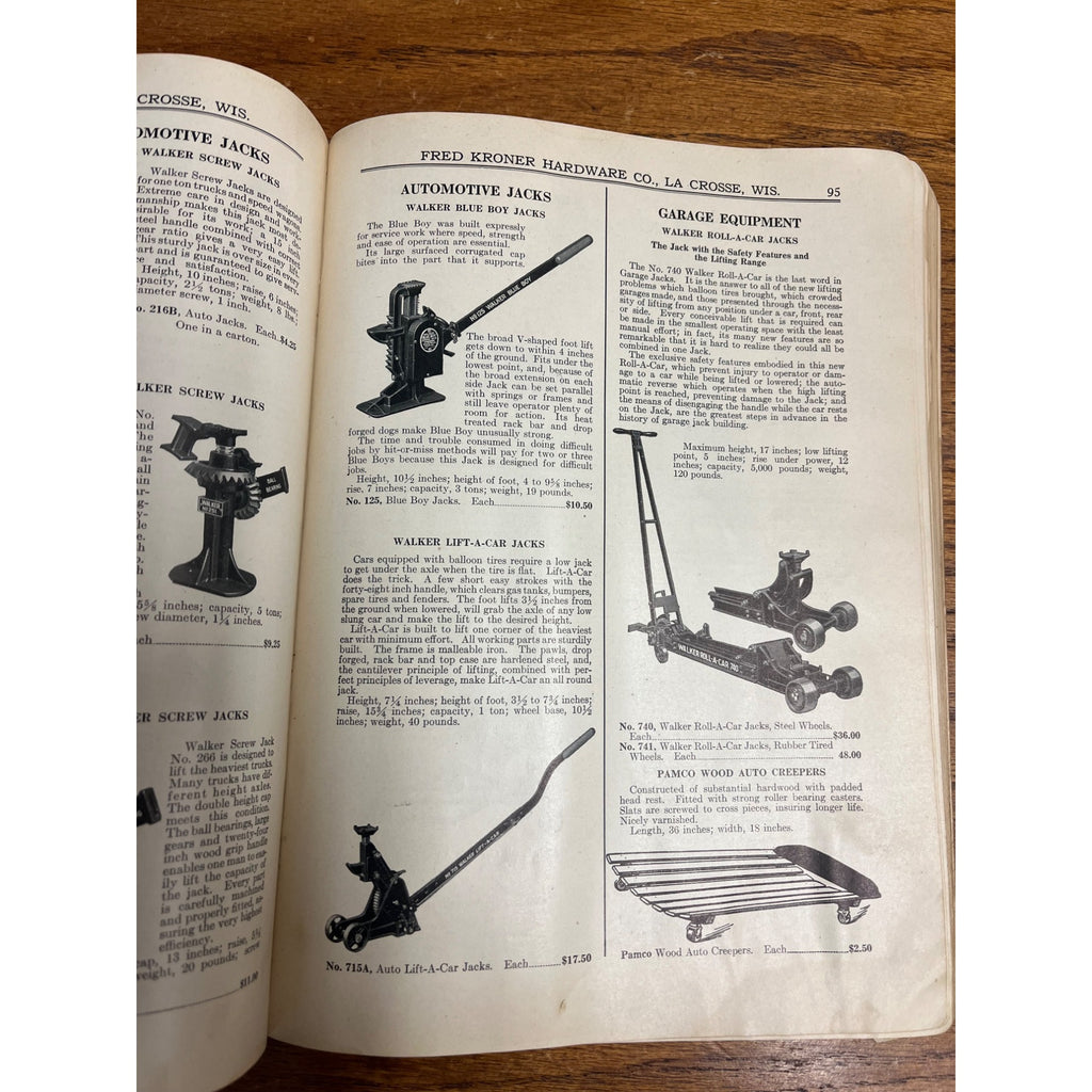 1926 Fred Kroner Hardware Wholesale Catalog Lacrosse, Wisconsin Ford Auto Tools